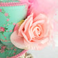 Pink Mint Rose Butterfly Mini Top Hat