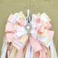 Pink Cream Rag Bow