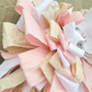 Pink Cream Rag Bow