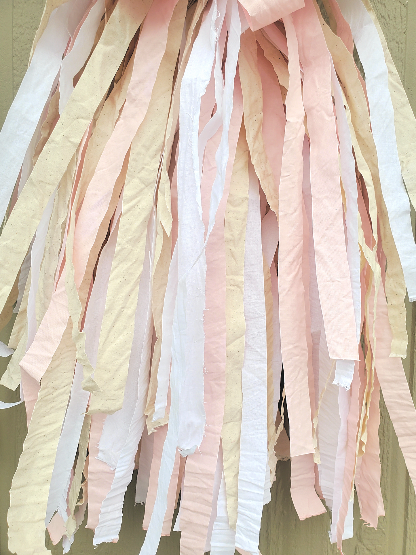 Pink Cream Rag Bow