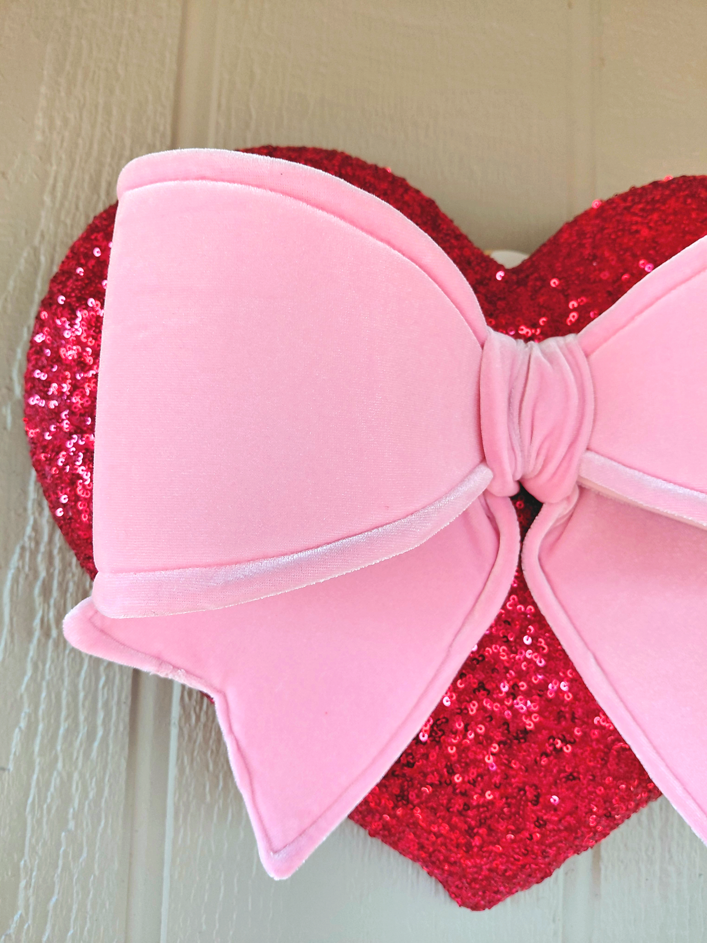 Red Sequin Heart Wreath Attachment