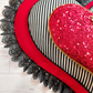 Red Black Velvet Striped 3D Valentine Wreath Attachment