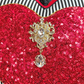 Red Black Velvet Striped 3D Valentine Wreath Attachment