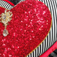 Red Black Velvet Striped 3D Valentine Wreath Attachment