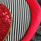 Red Black Velvet Striped 3D Valentine Wreath Attachment