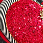 Red Black Velvet Striped 3D Valentine Wreath Attachment