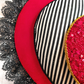 Red Black Velvet Striped 3D Valentine Wreath Attachment