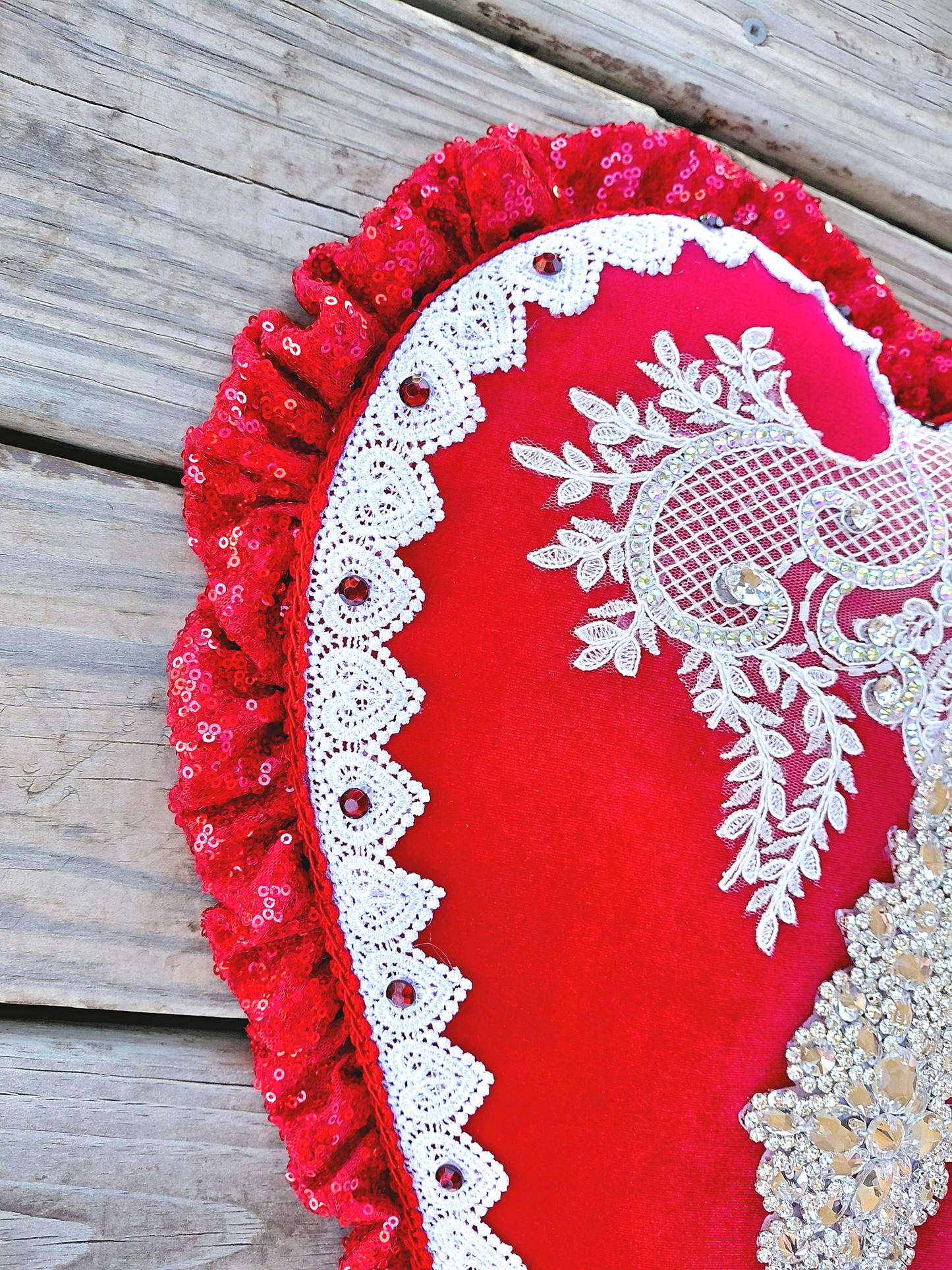 Handmade Valentine Heart Wreath Attachment