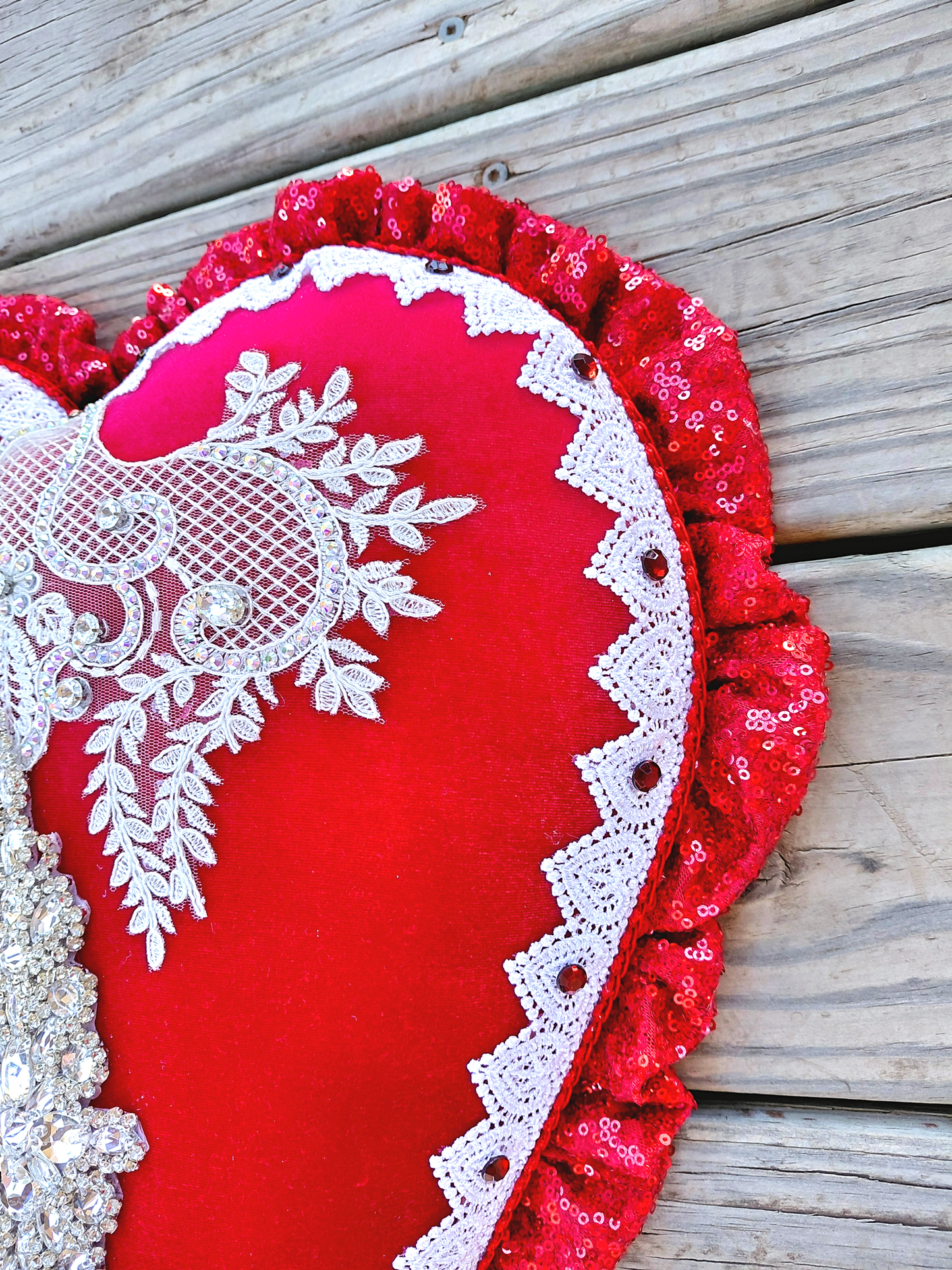 Handmade Valentine Heart Wreath Attachment