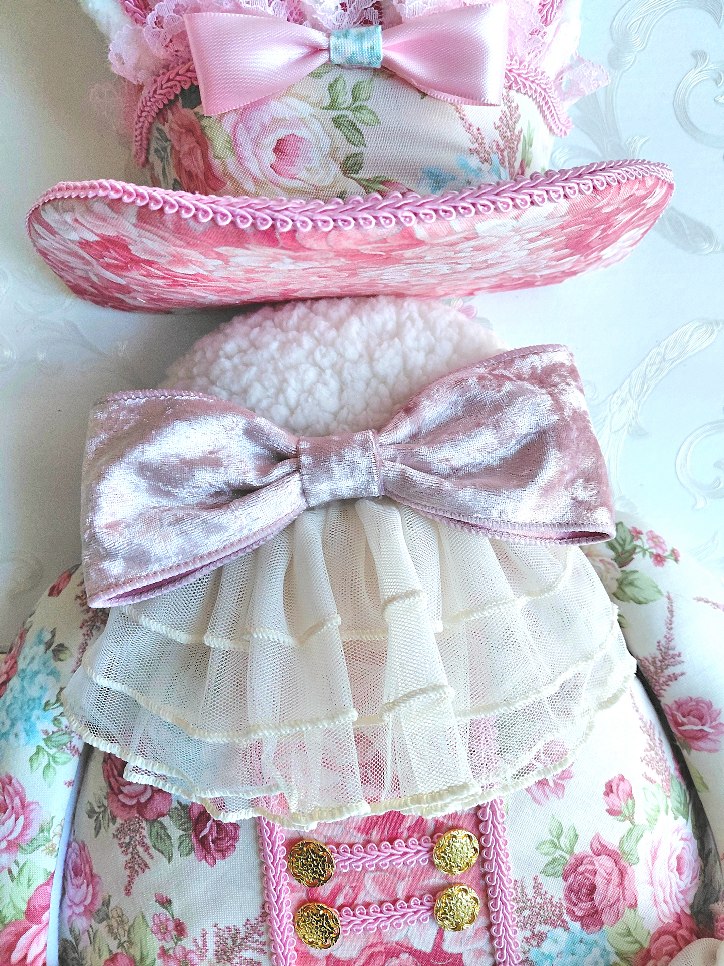 Victorian Rose Easter Bunny Wreath Attachment