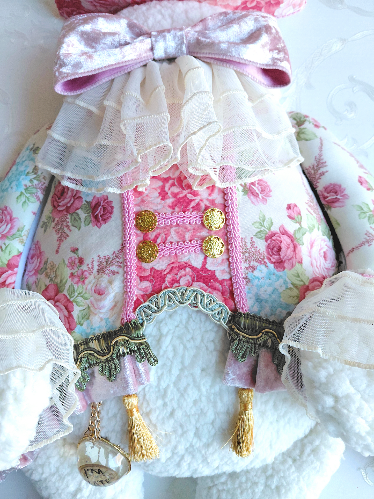 Victorian Rose Easter Bunny Wreath Attachment