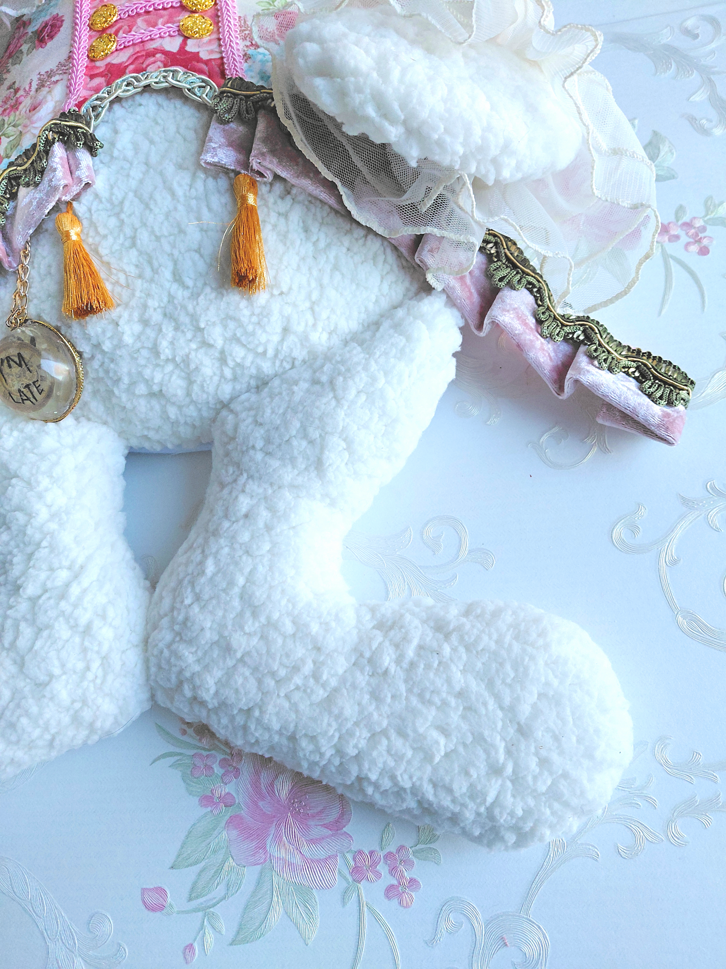 Victorian Rose Easter Bunny Wreath Attachment