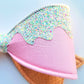 Pink Icing Wired Fabric Bow