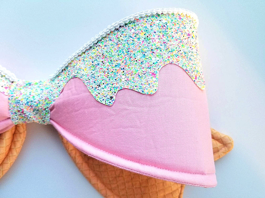 Pink Icing Wired Fabric Bow