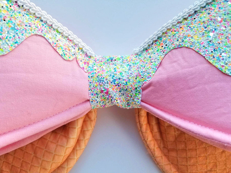 Pink Icing Wired Fabric Bow