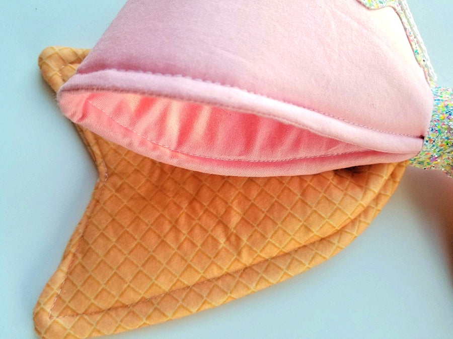 Pink Icing Wired Fabric Bow