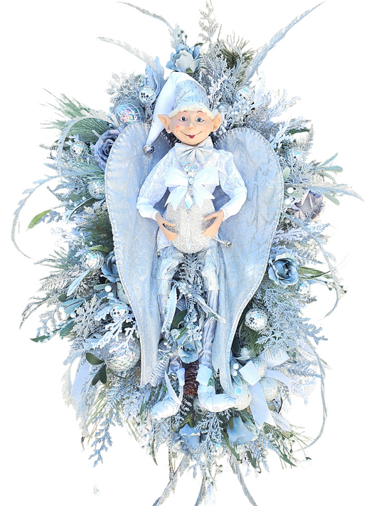 Silver White Elf Christmas Wreath