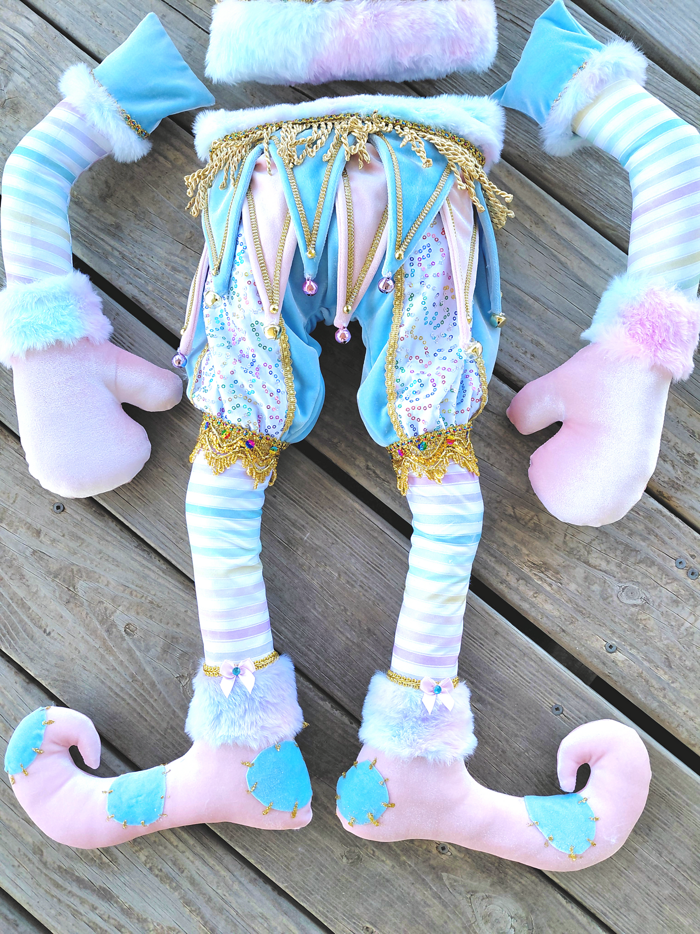 Spring Pastel Jester Elf Wreath Attachment