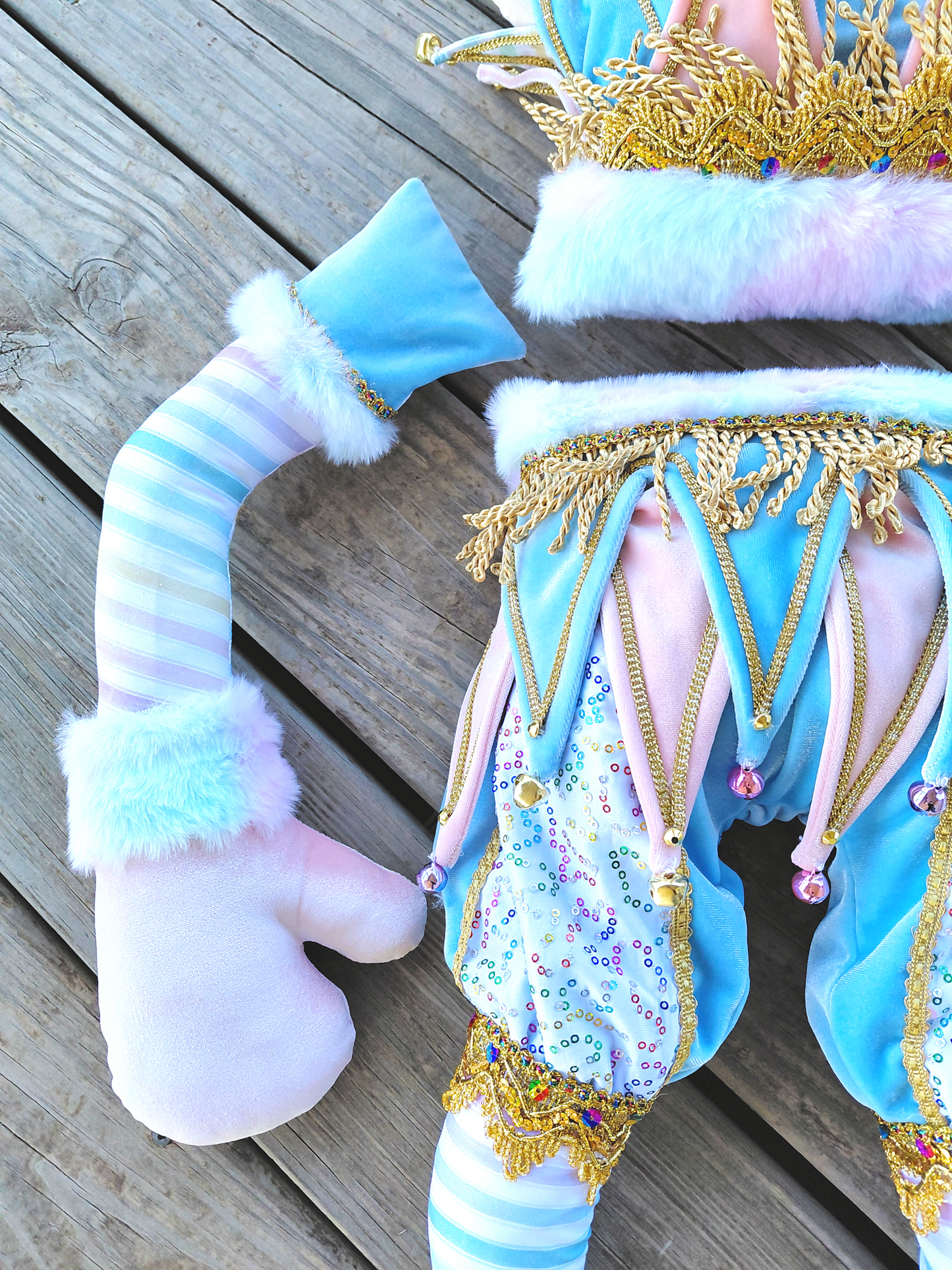 Spring Pastel Jester Elf Wreath Attachment