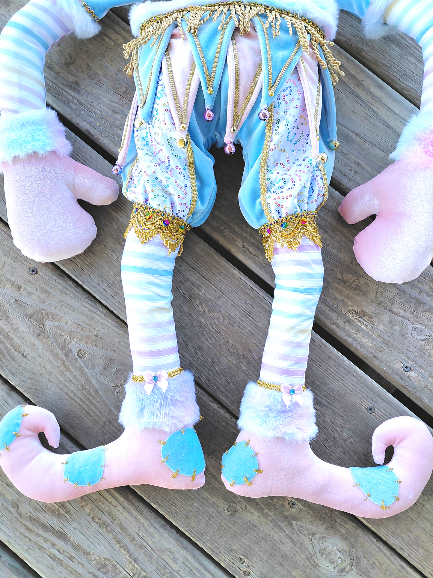 Spring Pastel Jester Elf Wreath Attachment