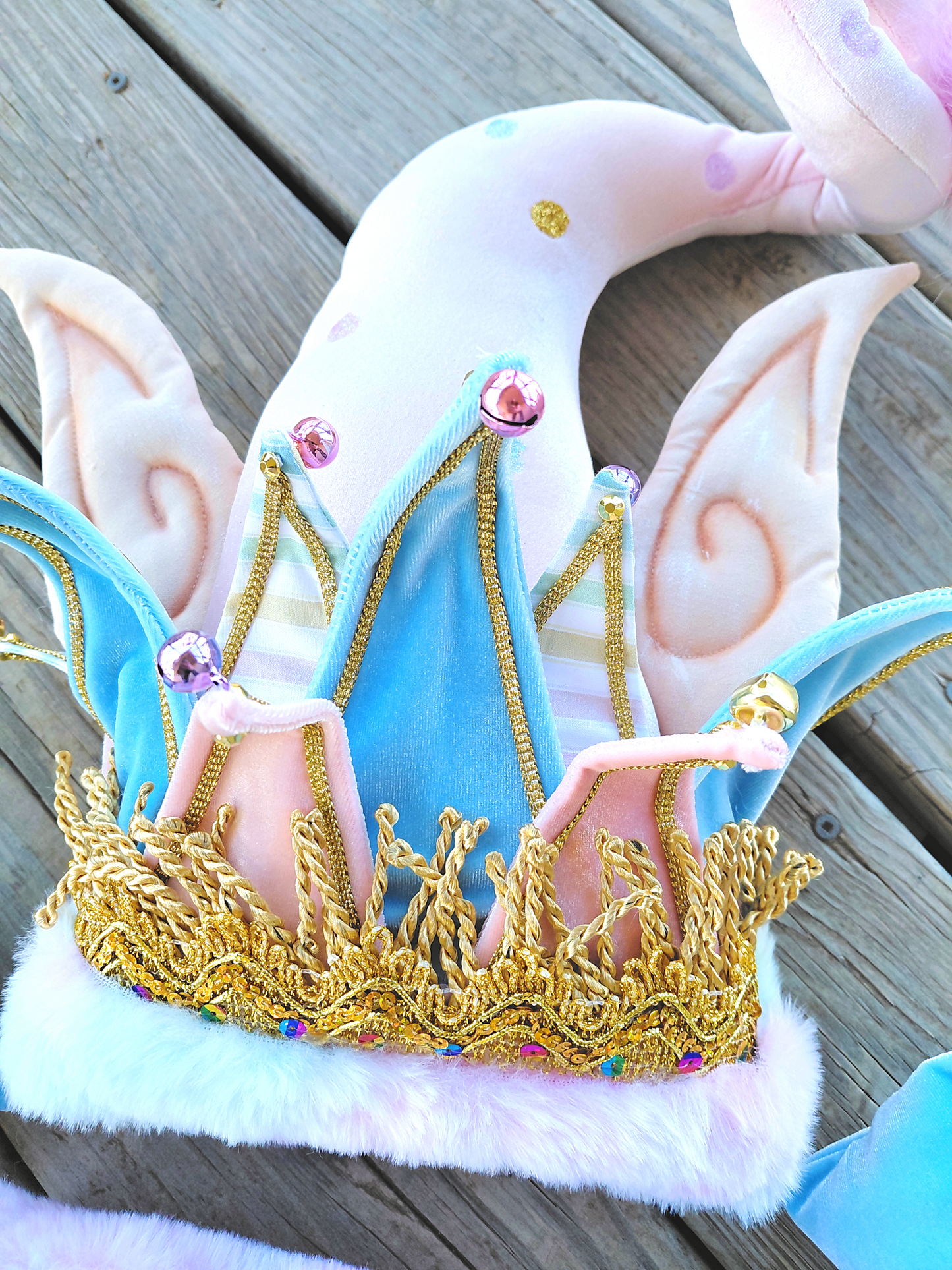 Spring Pastel Jester Elf Wreath Attachment