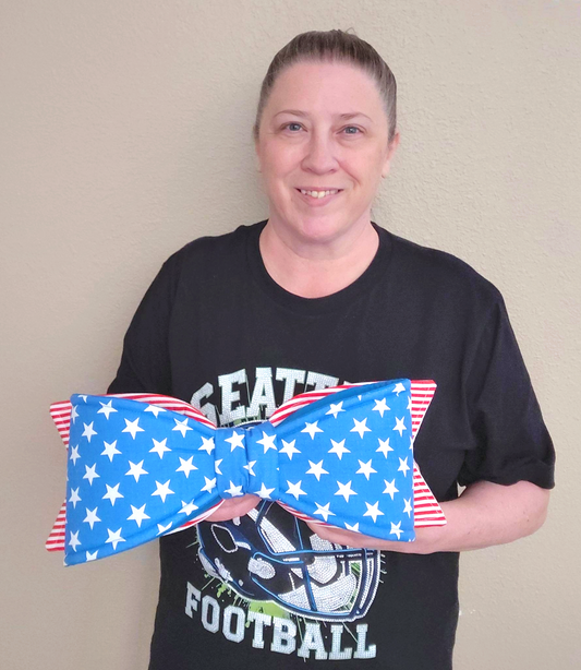 Stars and Stripes Wired Fabric Bow