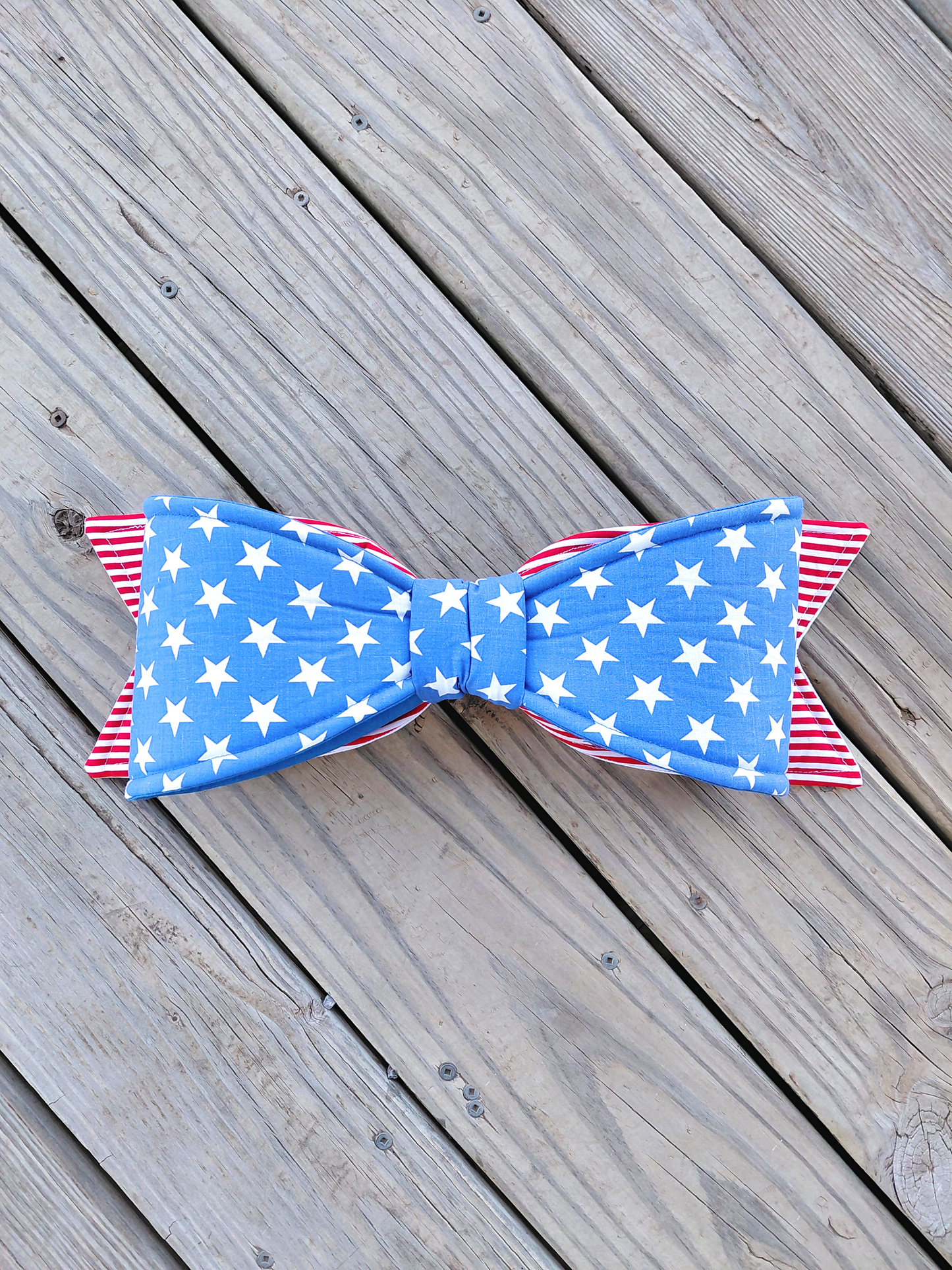 Stars and Stripes Wired Fabric Bow