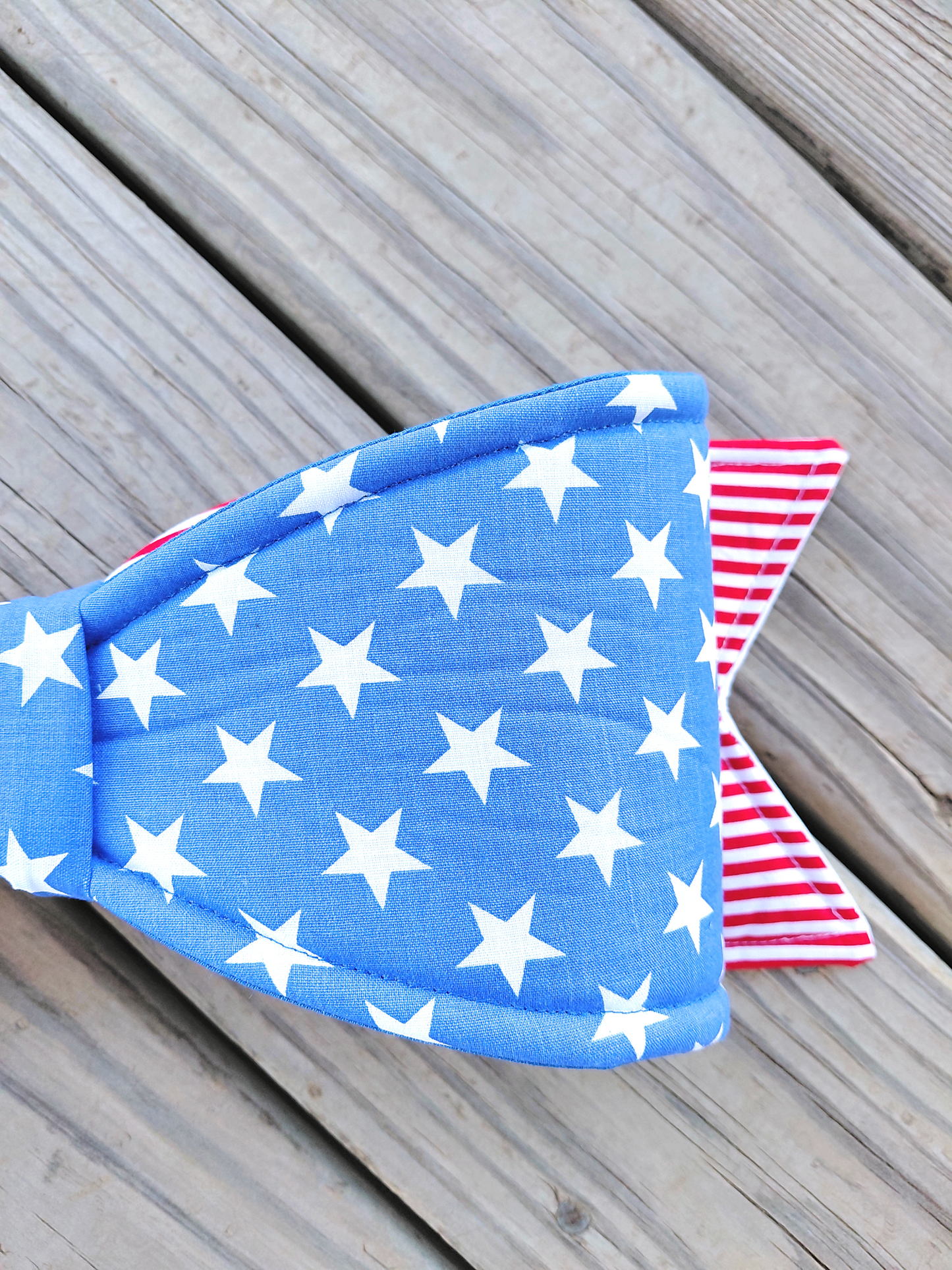 Stars and Stripes Wired Fabric Bow