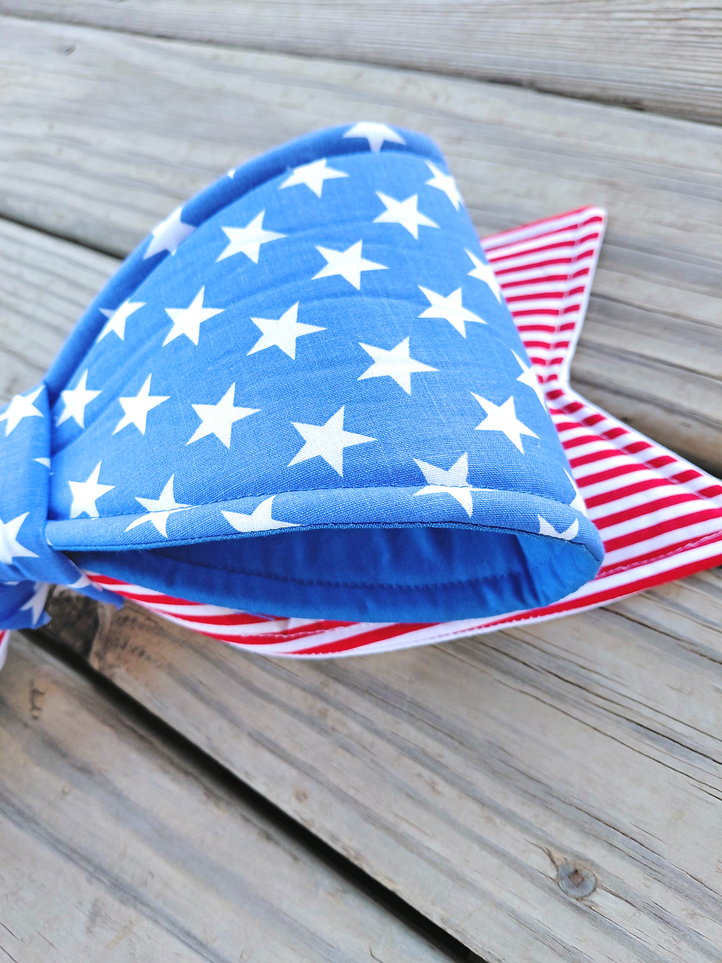 Stars and Stripes Wired Fabric Bow