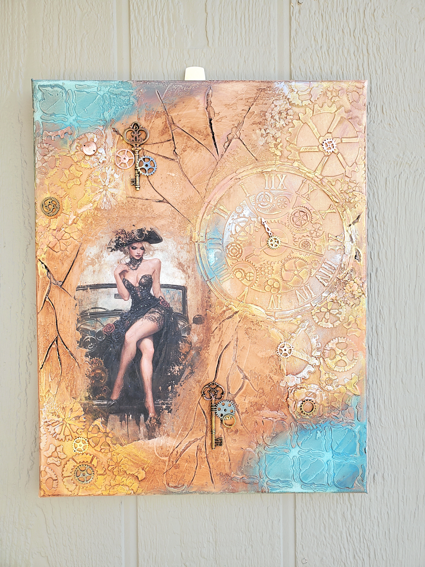 Steampunk Beauty Textured Wall Art