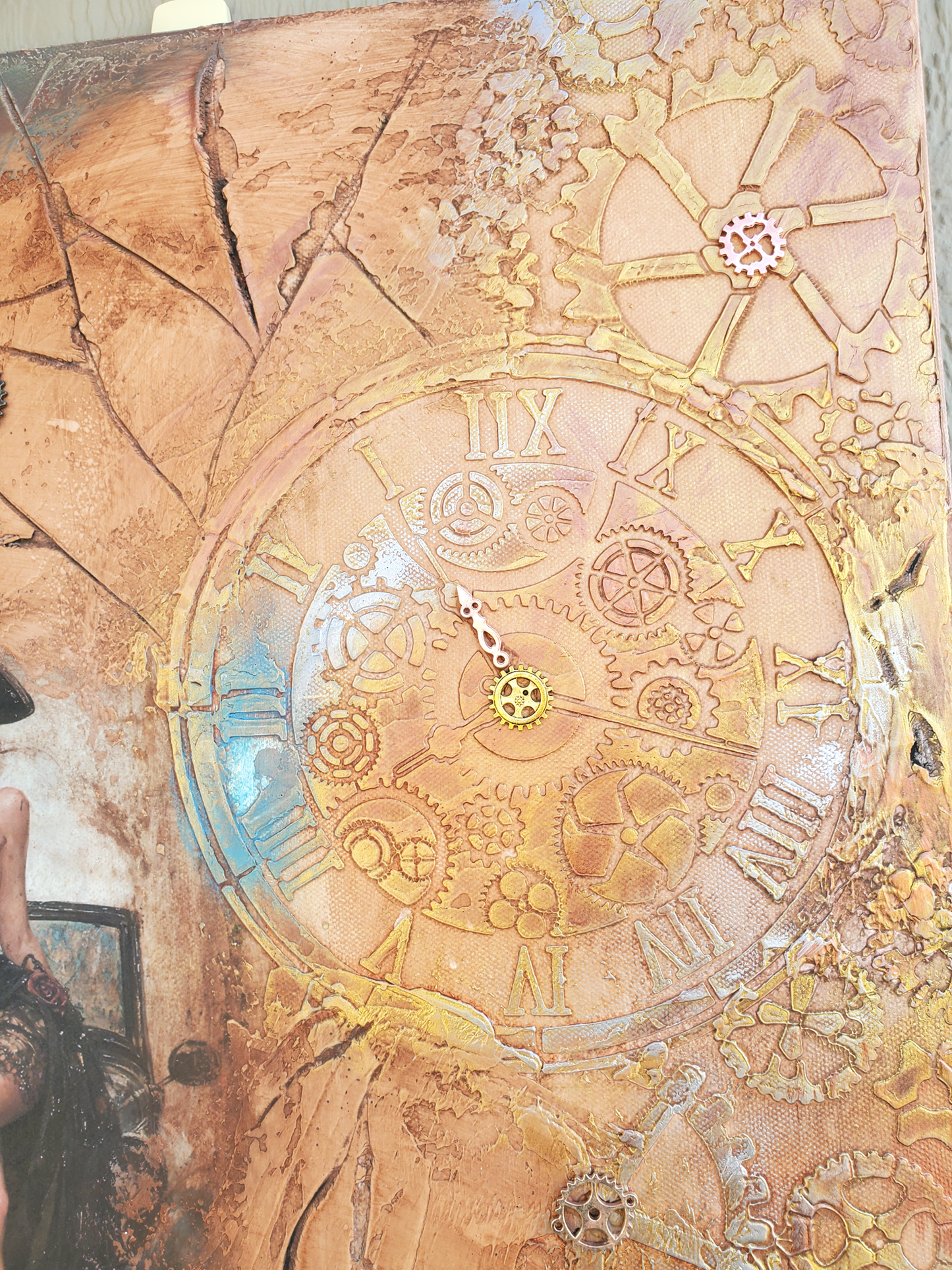 Steampunk Beauty Textured Wall Art
