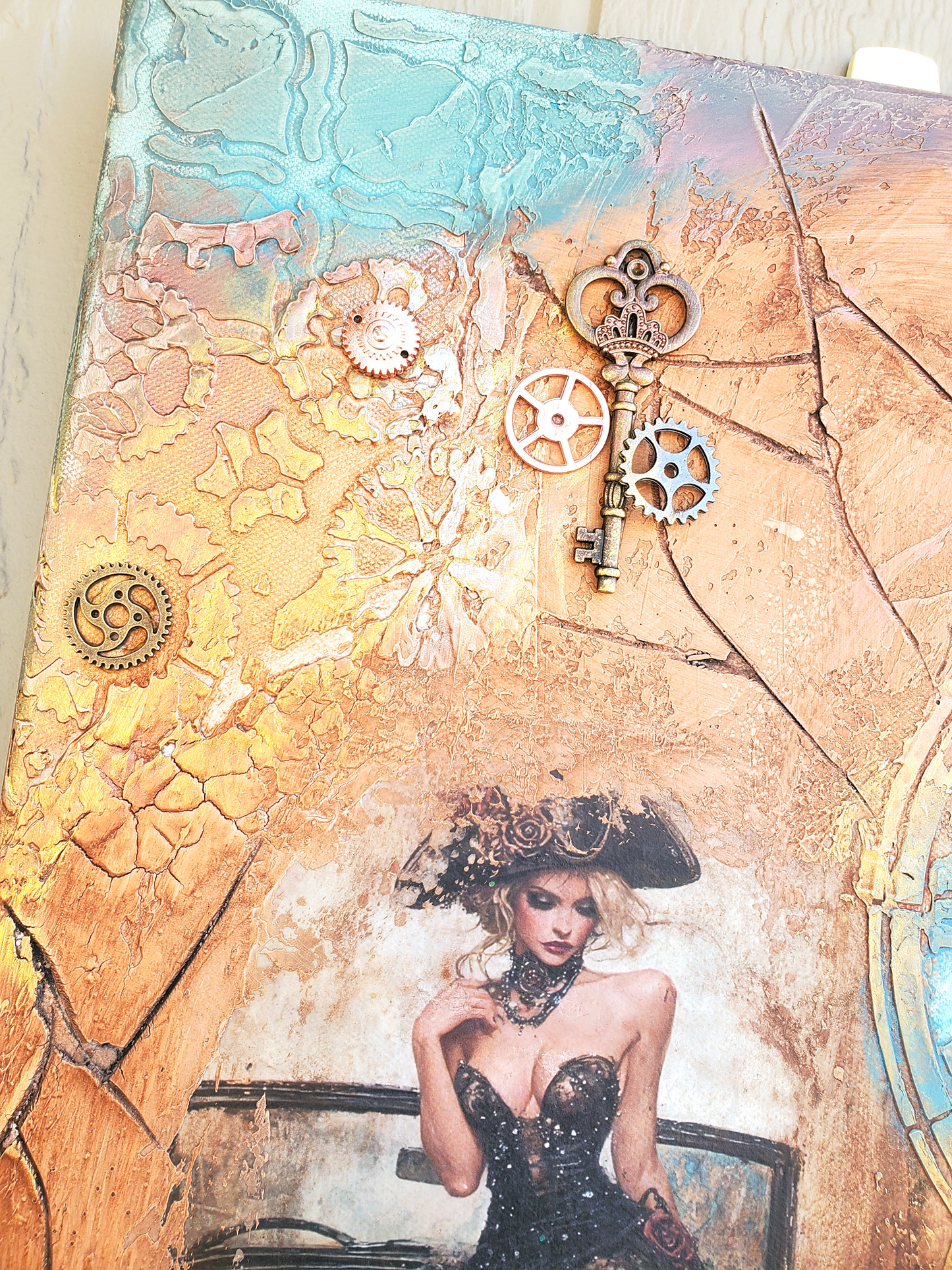 Steampunk Beauty Textured Wall Art