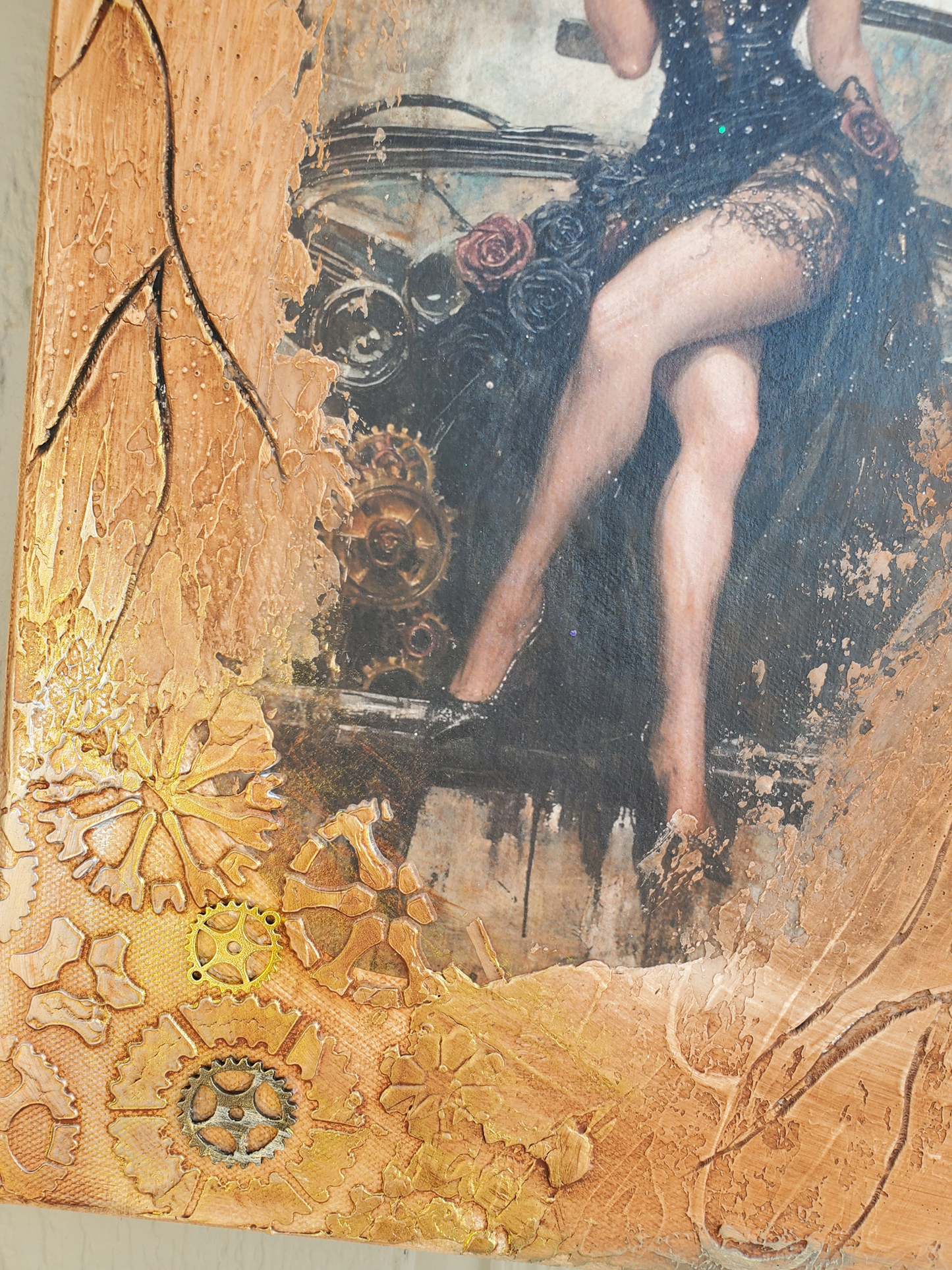 Steampunk Beauty Textured Wall Art