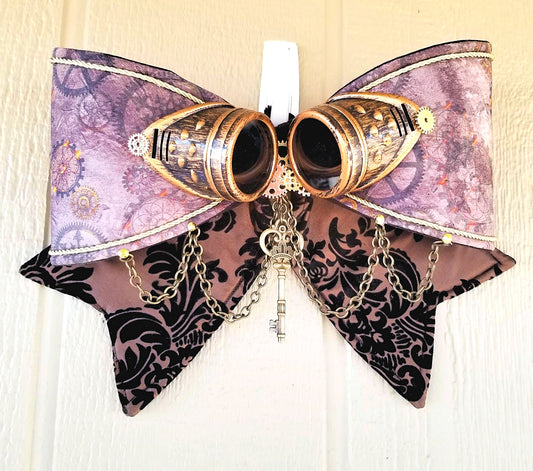 Steampunk Fabric Wired Bow