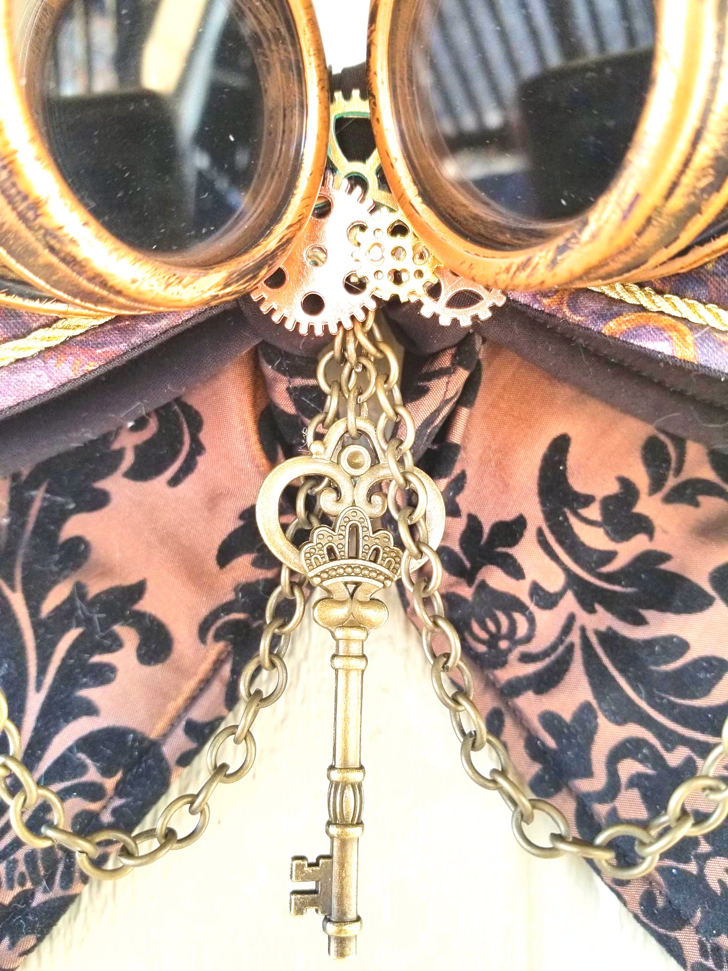 Steampunk Fabric Wired Bow