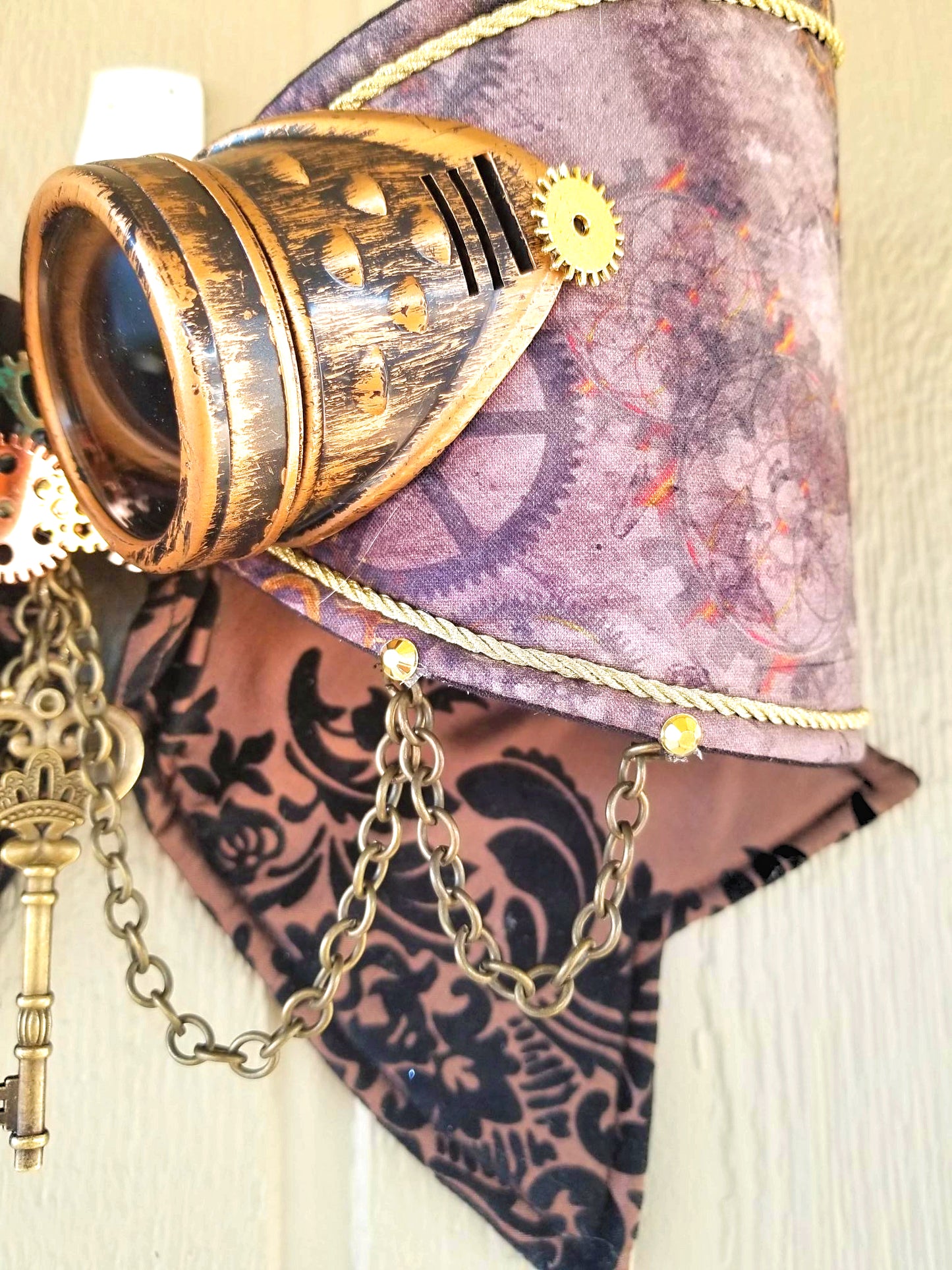 Steampunk Fabric Wired Bow