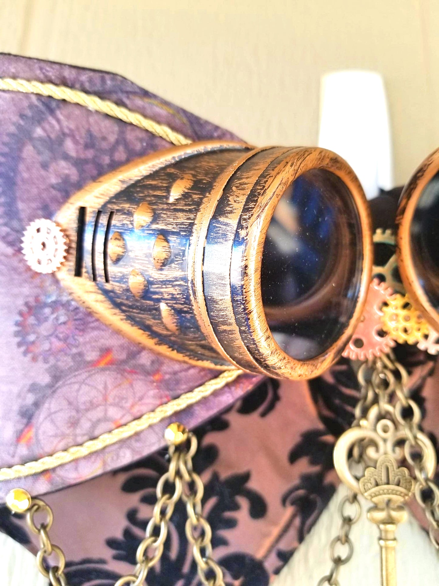 Steampunk Fabric Wired Bow