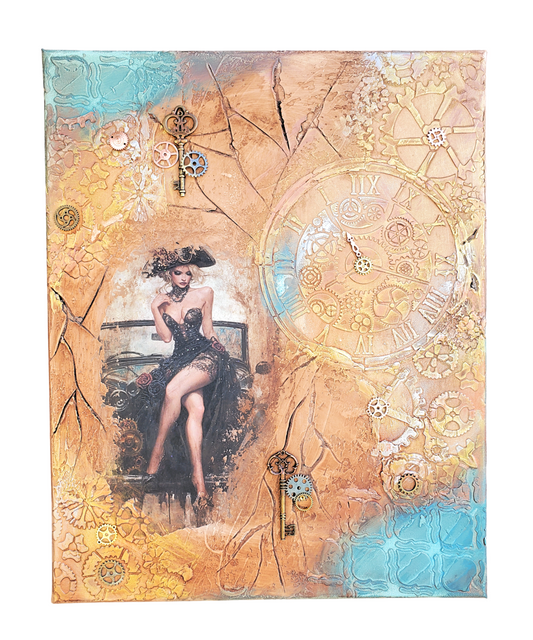 Steampunk Beauty Textured Wall Art