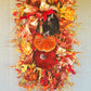 Velvet Pumpkin Fall Swag Wreath