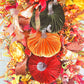 Velvet Pumpkin Fall Swag Wreath