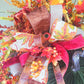 Velvet Pumpkin Fall Swag Wreath