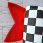Red Velvet Checkered Wired Fabric Bow