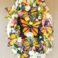 Black Orange Monarch 3D Wired Butterfly Wreath Attachment